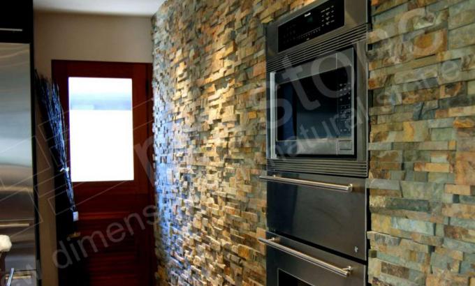 Natural Stacked Stone Veneer Kitchen