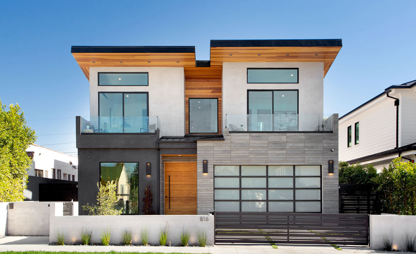 Large Format Exterior Lavatone Cladding by Norstone on a Residence in West LA